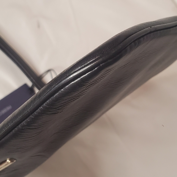 REBECCA MINKOFF-Clutch&Wristlet"LOVE"  leather black and pearls studs Bag - Picture 11 of 14